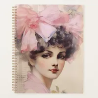 Whimsical Lady in Pink Illustration Planner