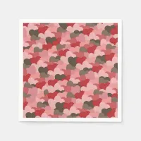 Cute Rustic Valentines Day Paper Hearts Pattern Napkins