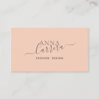 Minimal Luxury Boutique Coral Modern Calligraphy Business Card