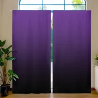 Royal Purple and Black Gradient Blackout Curtains