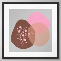 Trendy Modern minimalist botanical abstract Framed Art