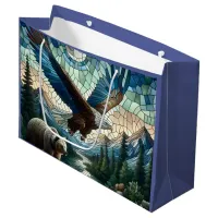 Mosaic Bear and Eagle in the Mountains  Large Gift Bag