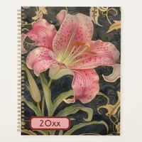 Pink Lily 20XX  Classic Spiral Planner Digital Art