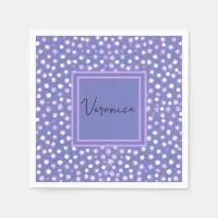 Purple Paper Napkin with Dots