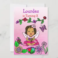 Hispanic or African-American Fairy Birthday Invitation