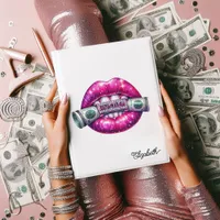 Hot-Pink Bling Money Hustler Urban Chic Boss Woman Mini Binder