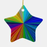 Circular Gradient Rainbow Ceramic Ornament