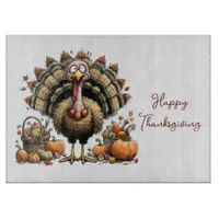 Quirky Turkey Happy Thanksgiving Cutting Board