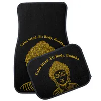 Golden Buddha Statue in Calm Setting Car Floor Mat