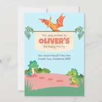 Playful Dino Playground Birthday  Invitation