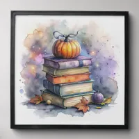 Halloween and Fall Book Stack Photo Tile