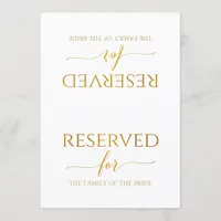 Romantic Calligraphy Reserved Sign Tent- Faux Foil Invitation