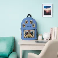 Cute mouse boy on his way to school, custom  printed backpack