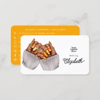 Bold Orange and Gold African American Nail Salon Business Card