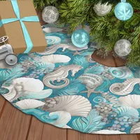 Coastal Christmas Bold Seahorse Pattern#4 ID1009 Brushed Polyester Tree Skirt