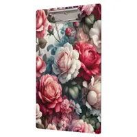 Timeless Rose Floral Charm Clipboard