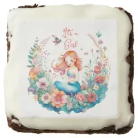 Pretty Mermaid Girl's Baby Shower It's a Girl Brownie