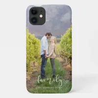 Trendy Elegant Script Typography Family Photo iPhone 11 Case