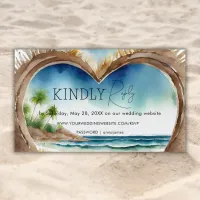 Watercolor Beach Ocean Summer Wedding RSVP Card