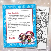 Cute Personalized Letter from Santa Coloring Page