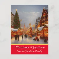 German Style Christmas Market Greetings Kitsch Holiday Postcard