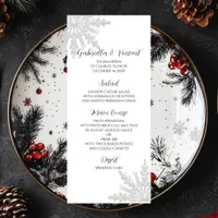 White Snowflakes Winter Wedding Menu