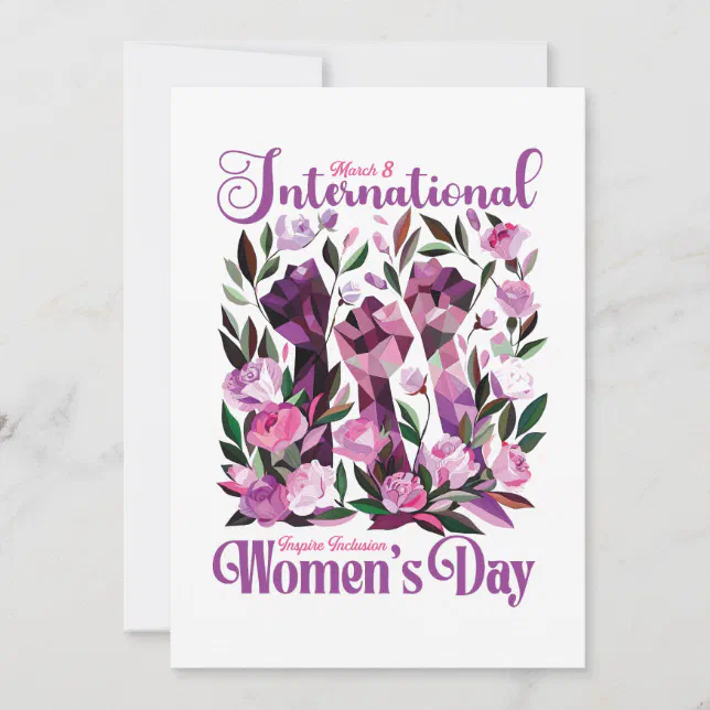International Women's Day Floral Fists Postcard