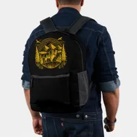 Majestic Gold Buffalo in Mountain Landscape Printed Backpack