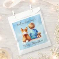 Baby Boy and his Corgi Puppy Baby Shower Favor Bag