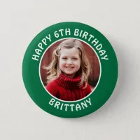 Personalized Photo, Name and Age Birthday Button