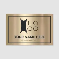 Your Logo on Metallic Gold ID634 Name Tag