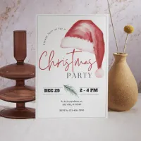 Simple Watercolor Christmas Party Invitation