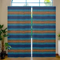 Southwest Sunset Pines Deep Blue 50x108in Blackout Curtains