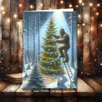 Funny Bigfoot Personalized Christmas Holiday Card