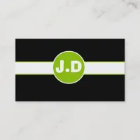 Green Monogram Business Cards