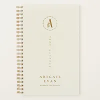 Elegant Ivory White Glitter Gold Weekly Non Dated Planner