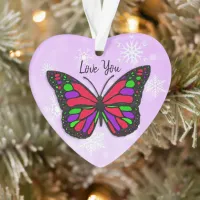 Butterfly Personal Message Christmas Keepsake Ornament