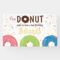 Donut themed Birthday Party personalized Banner