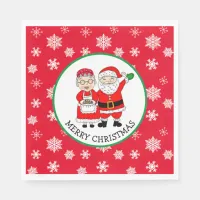 Mr and Mrs Claus, Santa Merry Christmas  Napkins