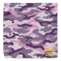 Girly Camouflage Pinks Monogram in Yellow | Bandana