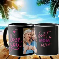 Best Mom Ever Modern Black Photo Mother's Day Mug