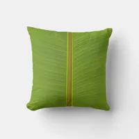 Jungle Lime Green Tropical Palm Leaf Texture Throw Pillow