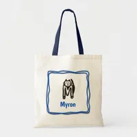 Tote Bag - Cat Letter M with Name in Frame