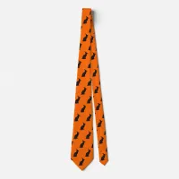 Cute Black Witch Cat Neck Tie