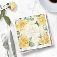 Rose Garden Wedding Thank You V2 Yellow ID764 Napkins