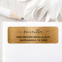 Tan Brushed Metallic Elegant Name Label