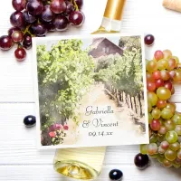 Vineyard and Red Barn Watercolor Wedding Napkins