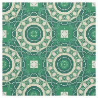 Luxurious Stylish Chic Green Geometric Pattern Fabric