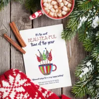 Tea Cup Christmas Trees Holiday Card