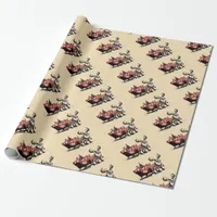 Retro Santa's Sleigh Christmas Wrapping Paper